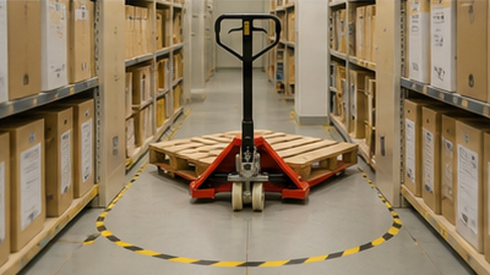 How Much Turning Space Does a Hand Pallet Truck Need in a Narrow Aisle? - manual pallet truck 1