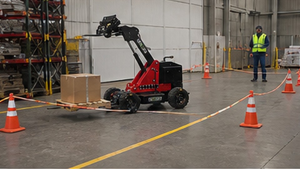 Remote Forklift Case: Moving Pallets Through a Blind Corner Safely - remote-control rough terrain forklift 1