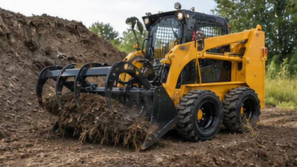 Root Grapple or Solid-Bottom Grapple: Which Fits a Skid Steer Job? - skid steer loader 1