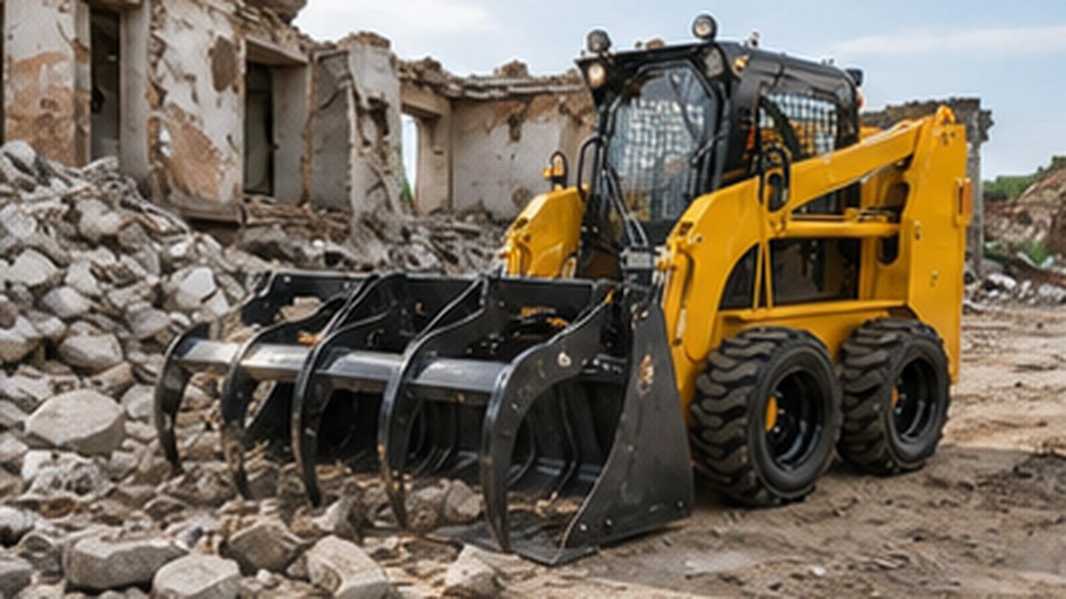 Root Grapple or Solid-Bottom Grapple: Which Fits a Skid Steer Job? - skid steer loader 2
