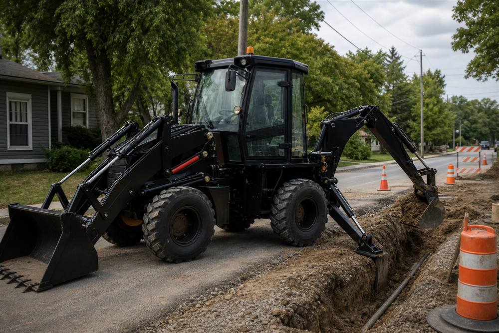 ZGLOADER / MYZG WZ30-25 Backhoe Loader Project Workflow municipal utility trench workflow