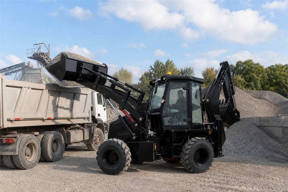 ZGLOADER / MYZG WZ30-25 Backhoe Loader Project Workflow aggregate truck loading workflow