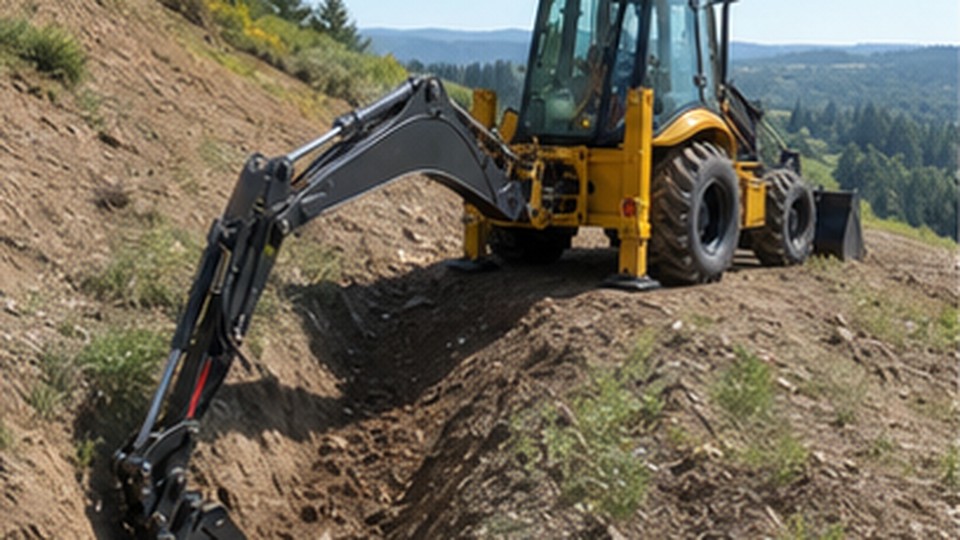 How Should a Backhoe Loader Be Stabilized Before Digging on a Slope? - backhoe loader 1