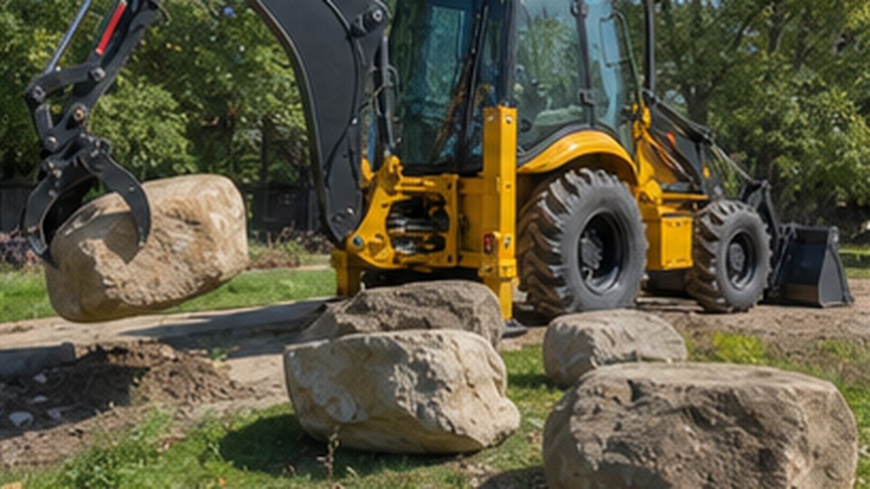 How Should a Backhoe Loader Be Stabilized Before Digging on a Slope? - backhoe loader 2