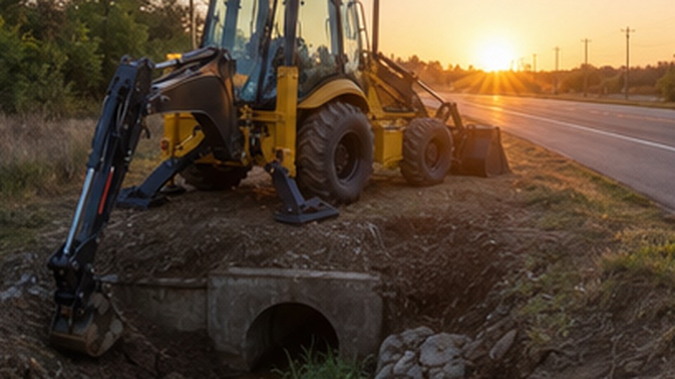 How Should a Backhoe Loader Be Stabilized Before Digging on a Slope? - backhoe loader 4