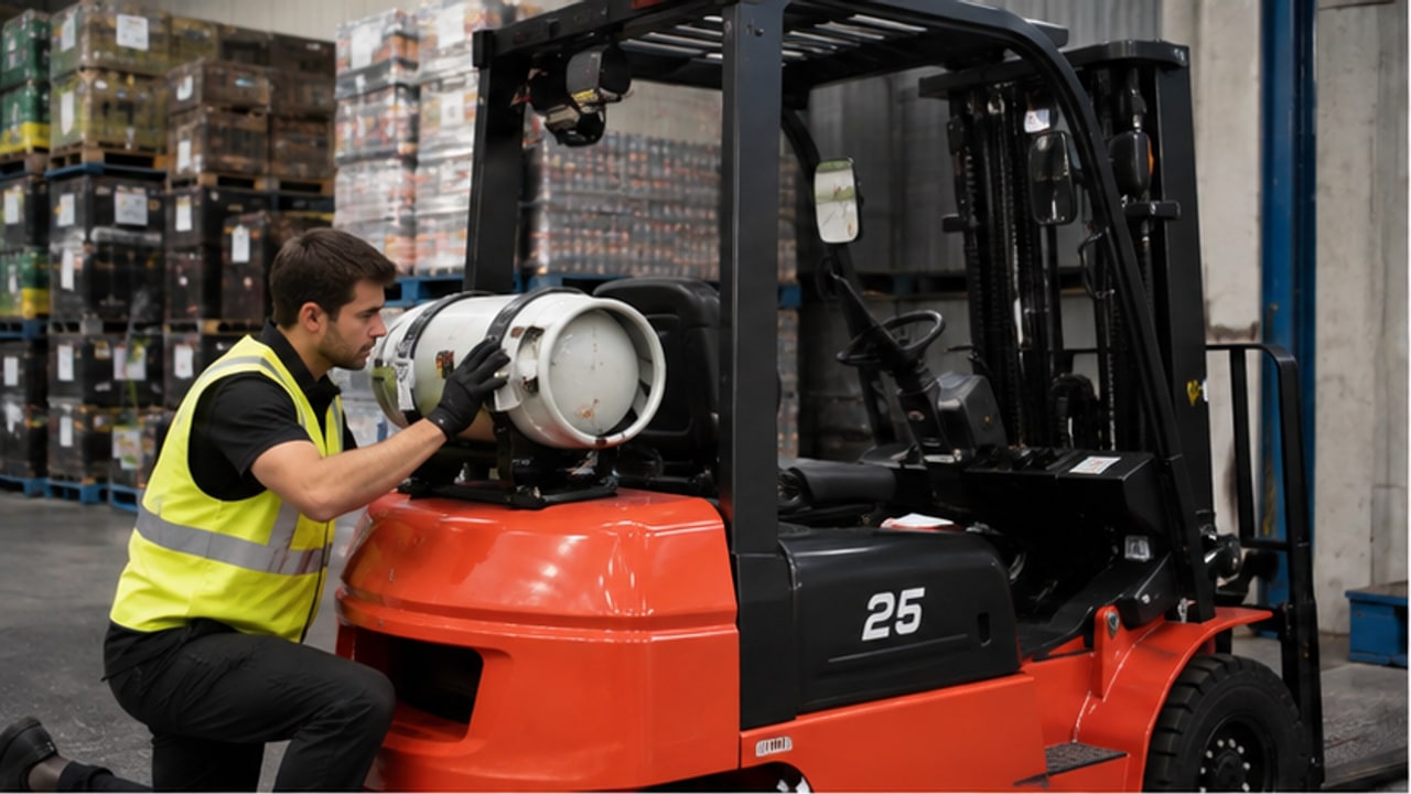 Which LPG Cylinder Size and Mounting Setup Fits a Two-Shift Forklift Fleet? - LPG forklift 1