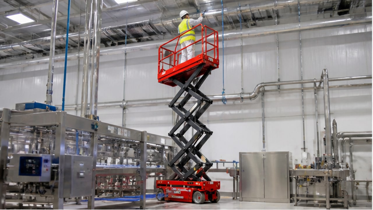 Aerial Lift Case: Safe Ceiling Maintenance in a Food Processing Facility - aerial work platform 1