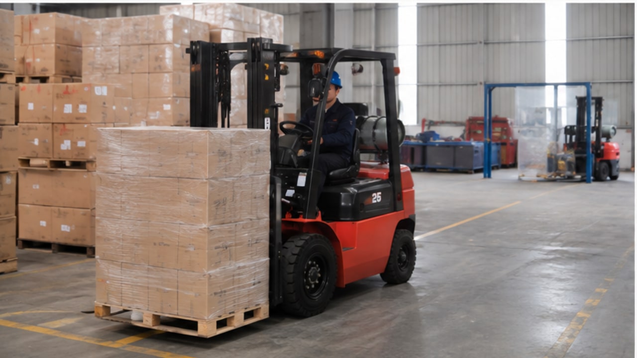 LPG Forklift Case: Crossing Dock Levelers with Appliance Pallets - LPG forklift 3