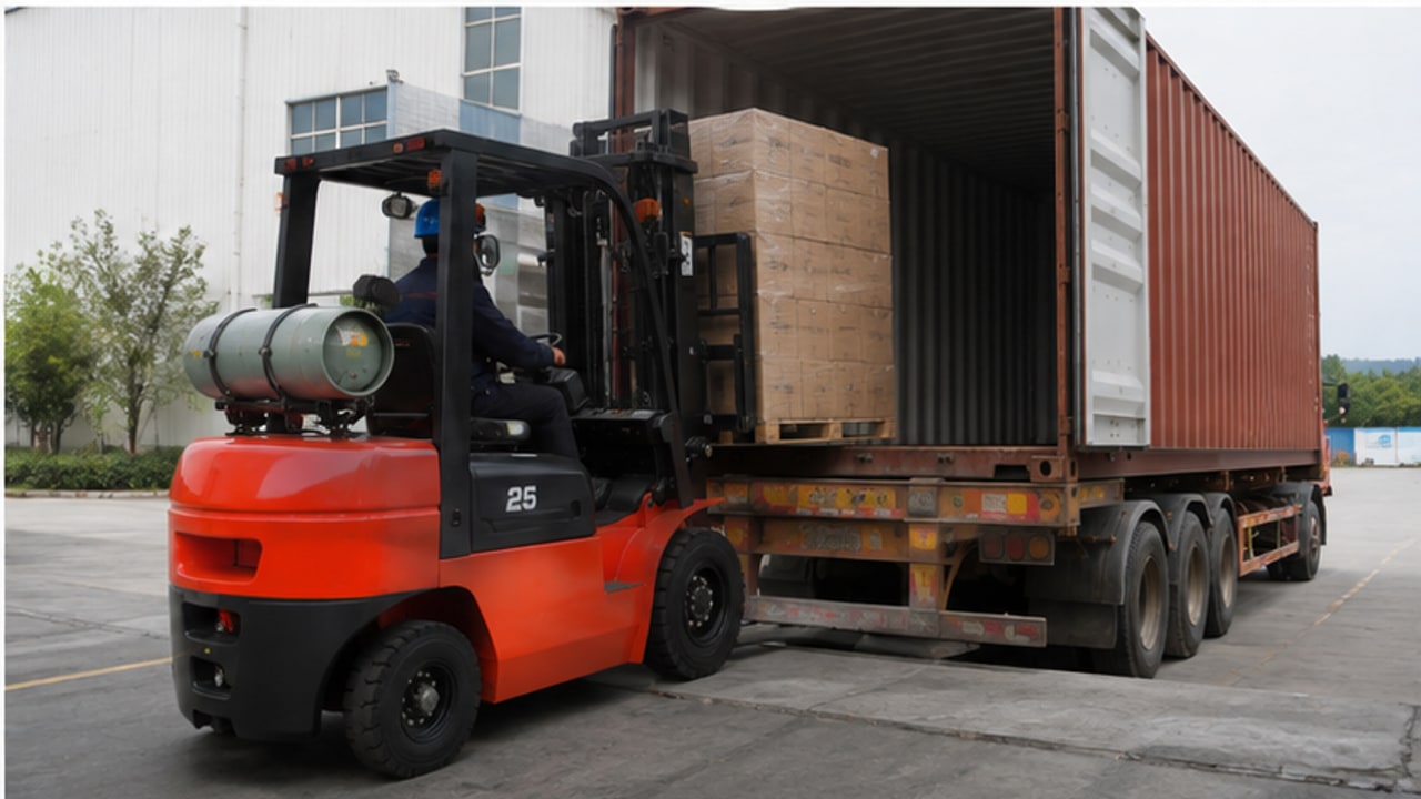 LPG Forklift Case: Crossing Dock Levelers with Appliance Pallets - LPG forklift 4