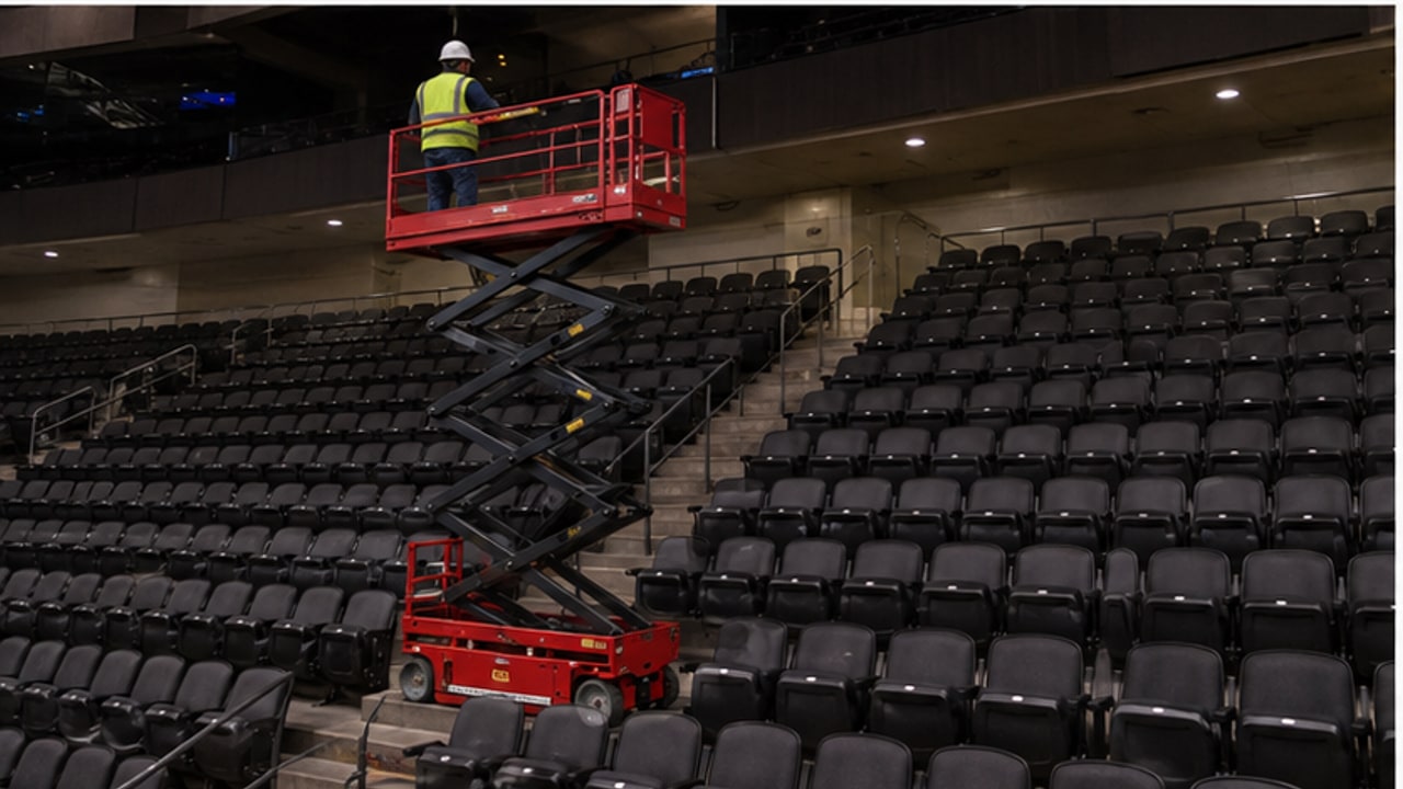 Aerial Lift Case: Servicing Scoreboards and Roof Trusses in an Arena - aerial work platform 3