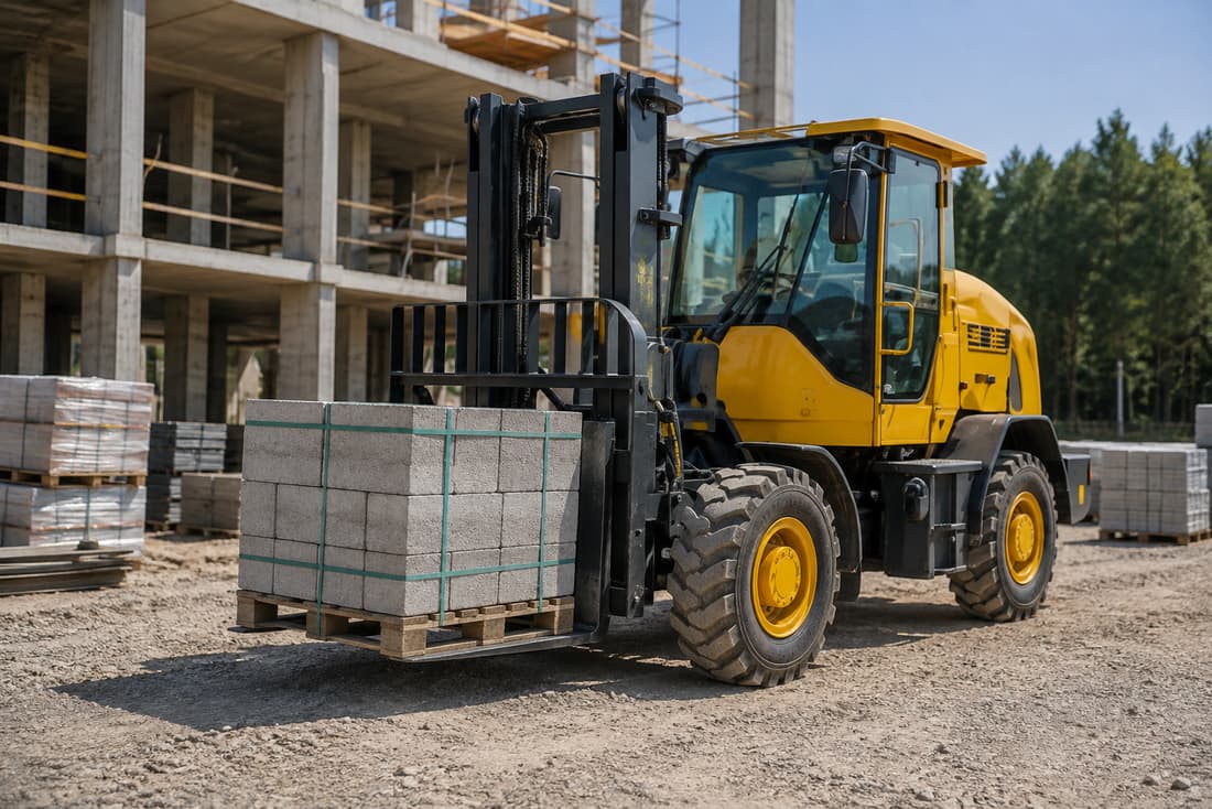 ZGLOADER / MYZG B29 Articulated Rough Terrain Forklift work scene 2