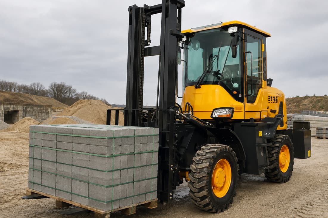 ZGLOADER / MYZG 936 Articulated Rough Terrain Forklift work scene 2