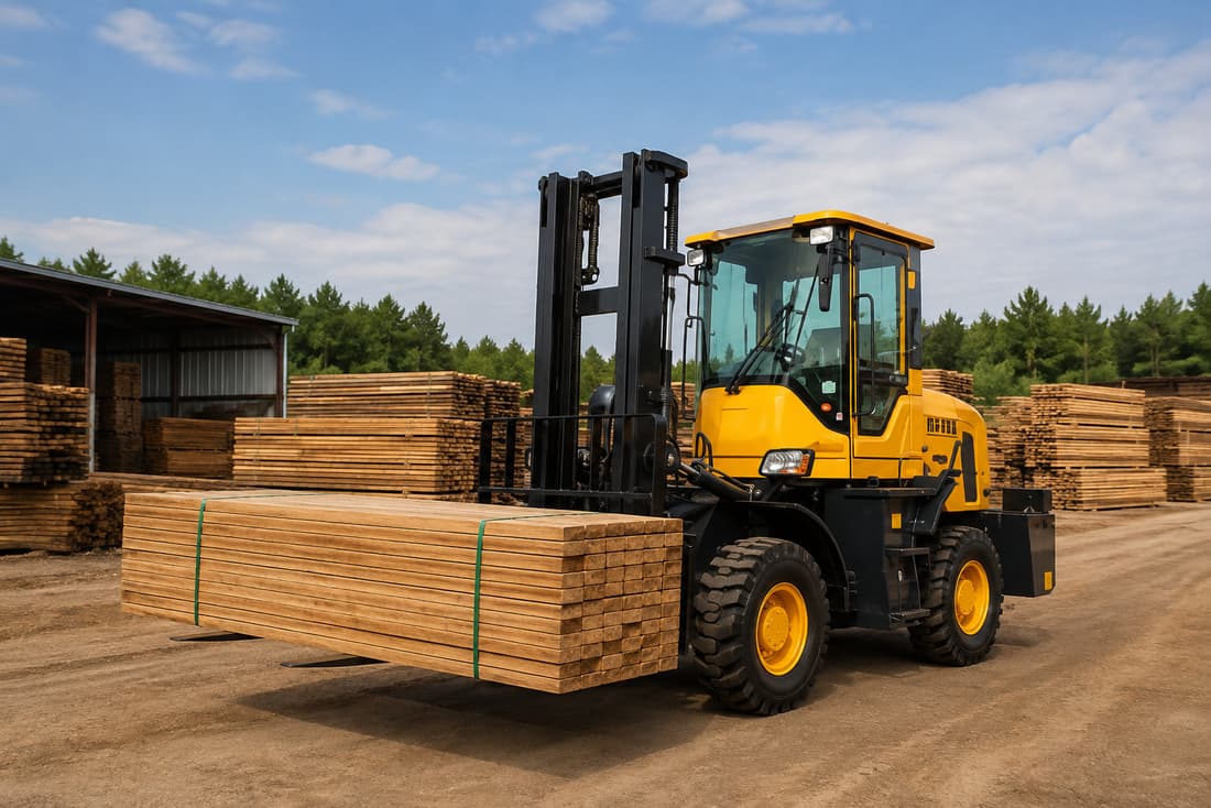ZGLOADER / MYZG 936 Articulated Rough Terrain Forklift work scene 3