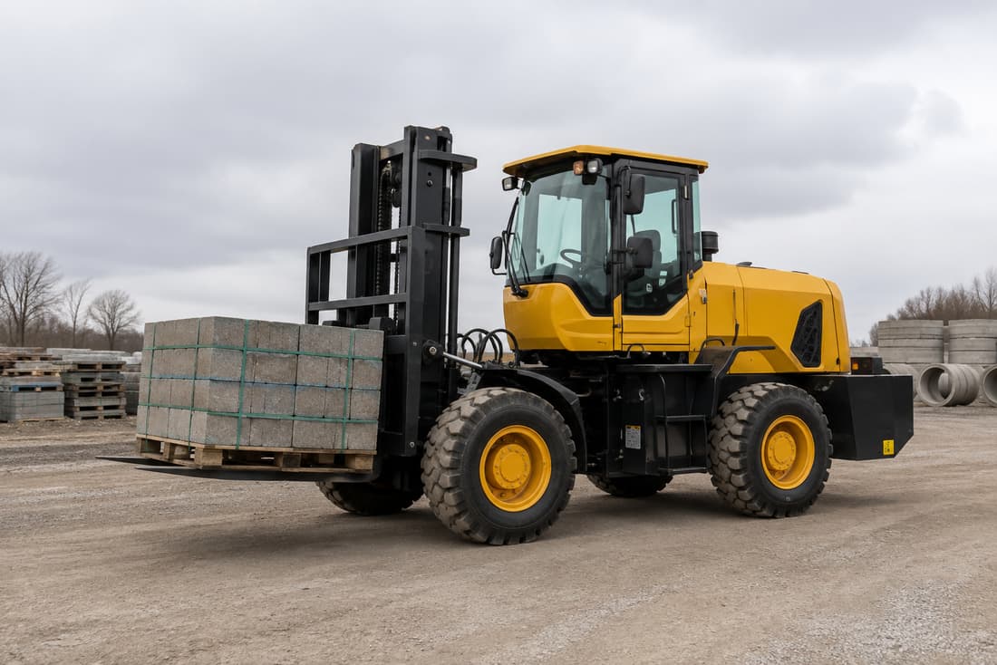 ZGLOADER / MYZG 7T Articulated Rough Terrain Forklift work scene 2