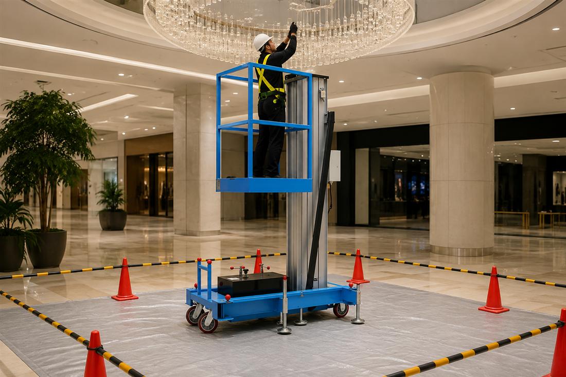ZGFORKLIFT / MYZG ZG-DZ-06CD Single-Column Sleeve Lift Platform application view 3