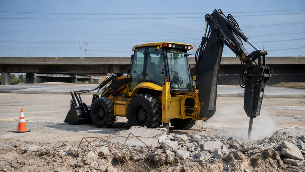 How Much Auxiliary Hydraulic Flow Does a Backhoe Loader Attachment Need? - backhoe loader 1