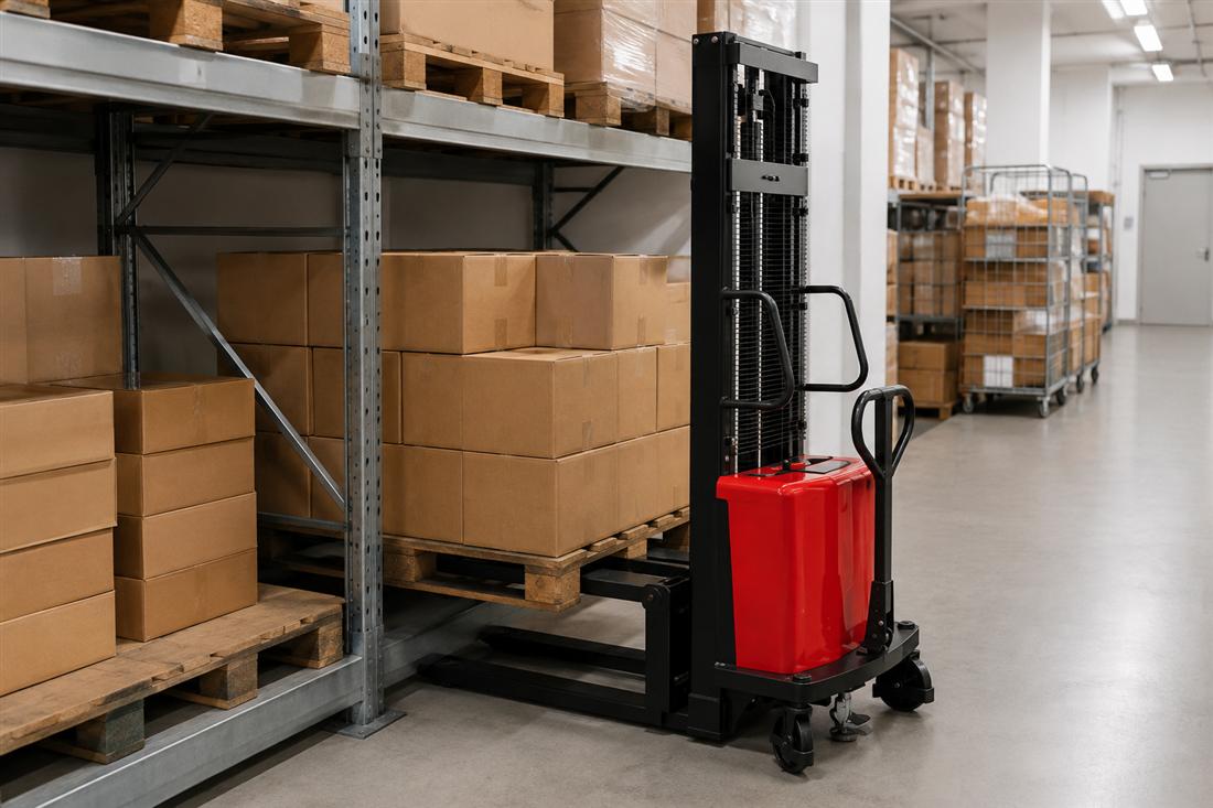 SBD Semi-Electric Cross-Leg Pallet Stacker 2