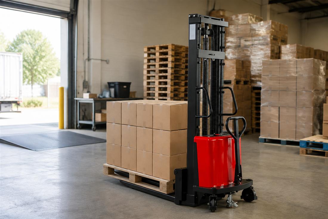 SBD Semi-Electric Cross-Leg Pallet Stacker 3