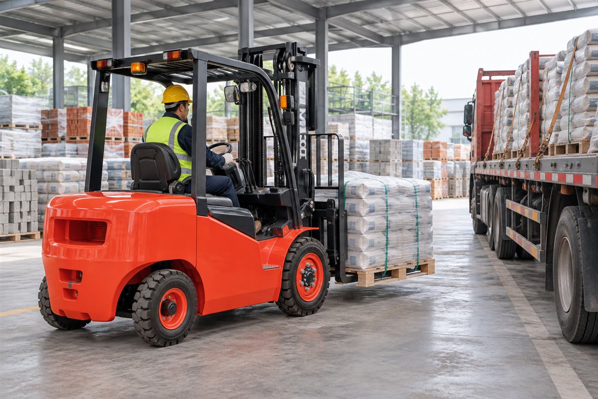 CPD30 lithium forklift loading building materials