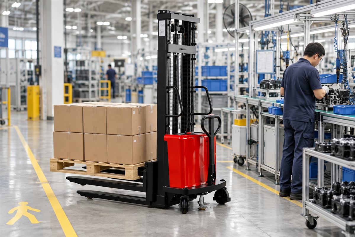 SBD Semi-Electric Cross-Leg Pallet Stacker 2