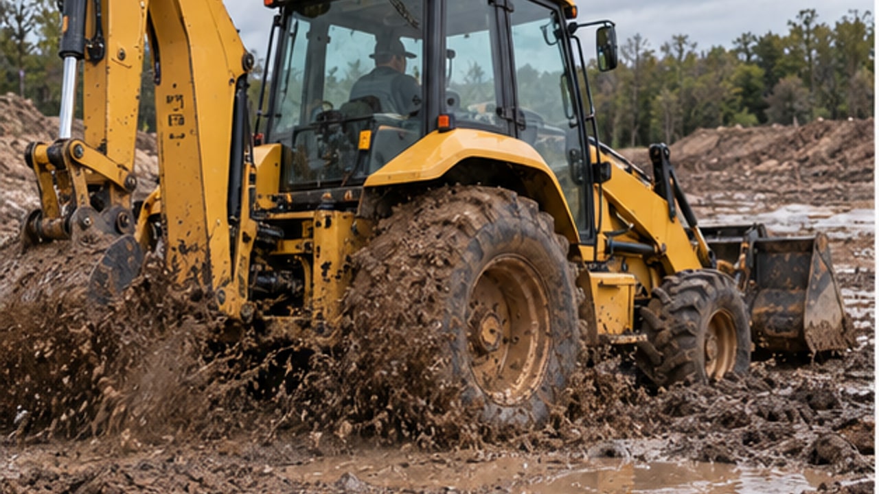 Why Will a Backhoe Loader Differential Lock Not Engage in Soft Ground? - backhoe loader 1