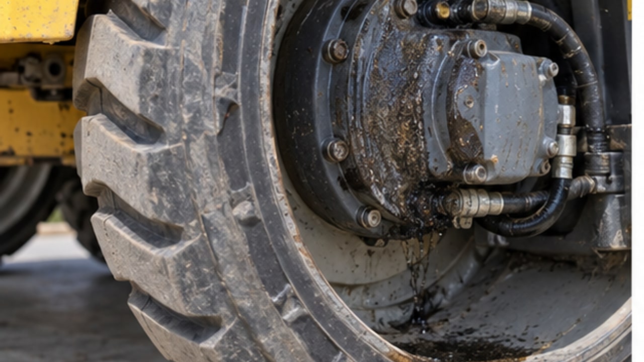 How Should a Hydraulic Leak at a Boom Lift Drive Motor Be Handled? - aerial work platform 1