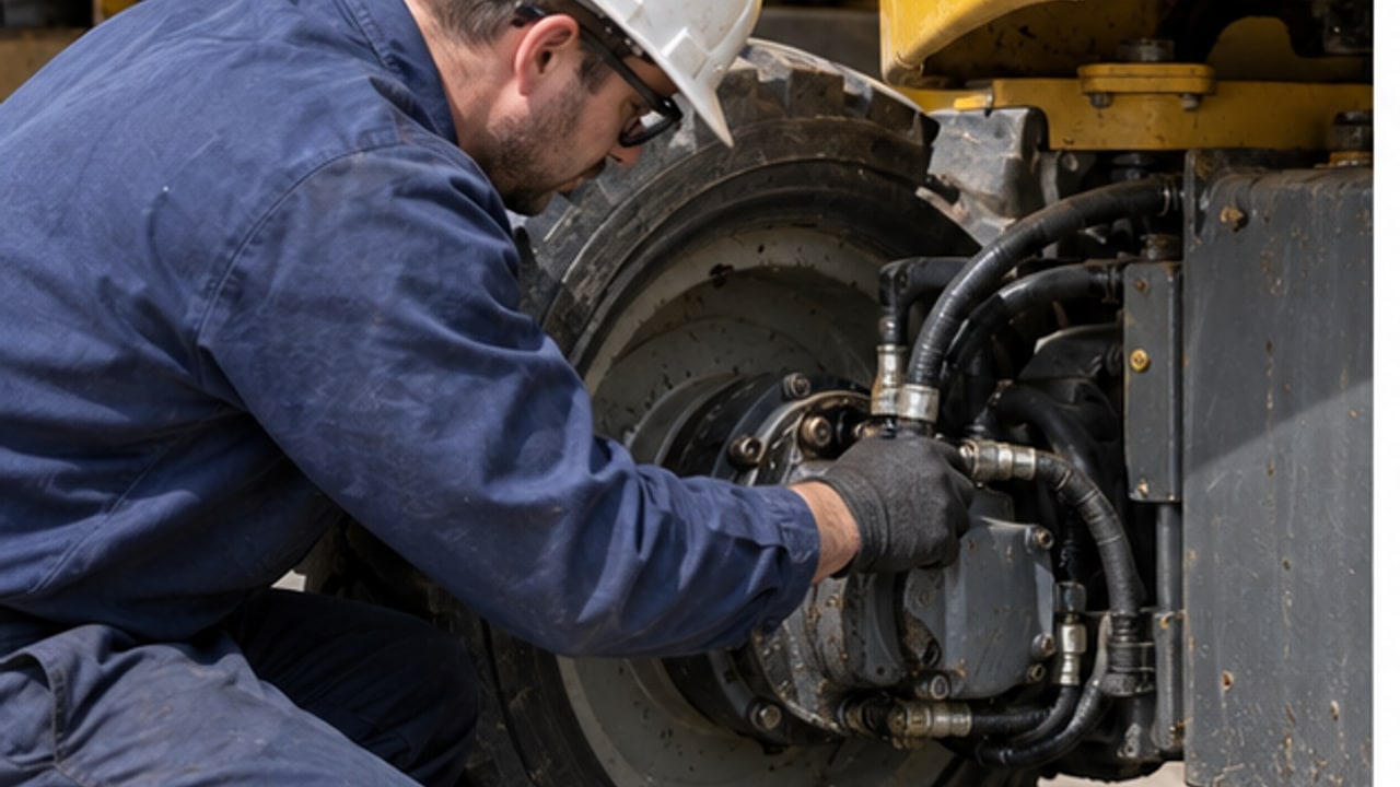 How Should a Hydraulic Leak at a Boom Lift Drive Motor Be Handled? - aerial work platform 3