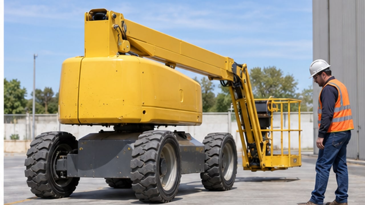 How Should a Hydraulic Leak at a Boom Lift Drive Motor Be Handled? - aerial work platform 2