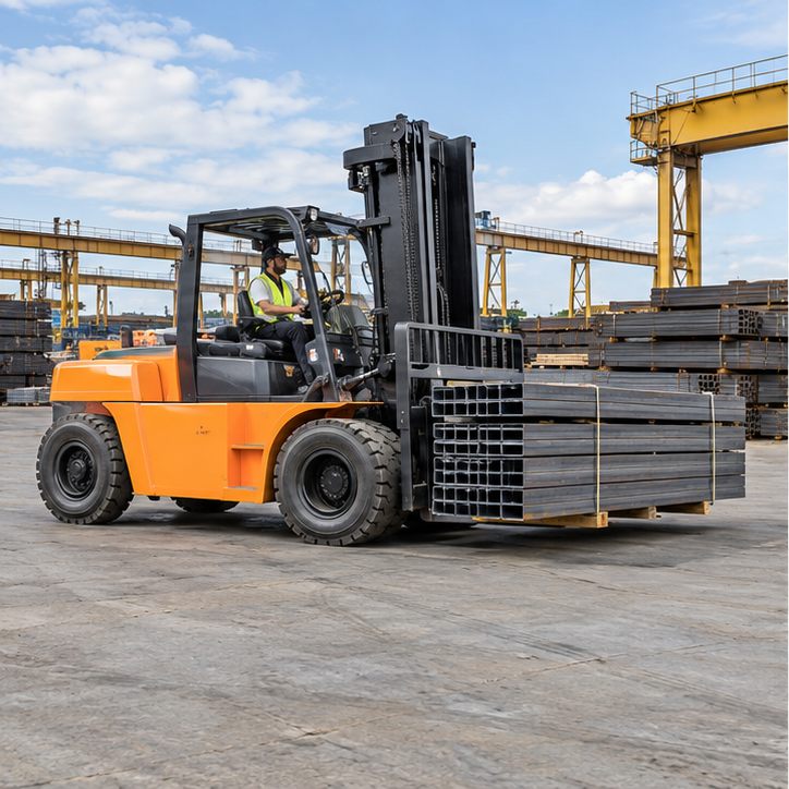CPC75 Construction materials and prepared yards - ZGFORKLIFT MYZG diesel forklift in a work setting