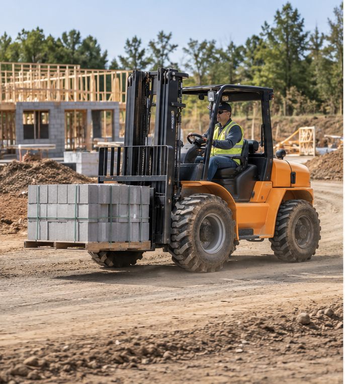 CPC30SY Construction materials and prepared yards - ZGFORKLIFT MYZG diesel forklift in a work setting