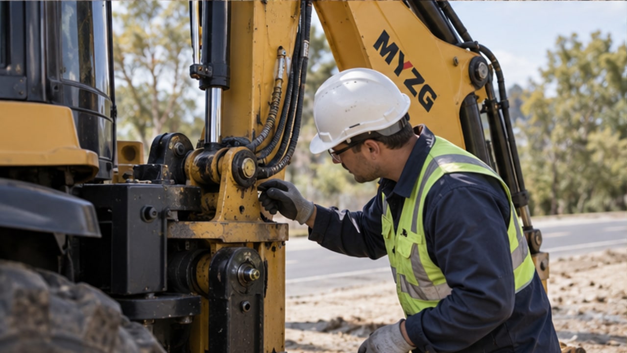 Backhoe Loader Case: Rear Boom Slowly Swings Away from the Trench - backhoe loader 3