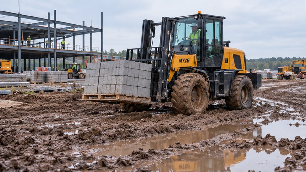 Why Does a Rough Terrain Forklift Show a Differential Lock Warning in Mud? - rough terrain forklift 1