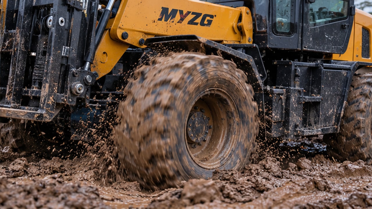 Why Does a Rough Terrain Forklift Show a Differential Lock Warning in Mud? - rough terrain forklift 2
