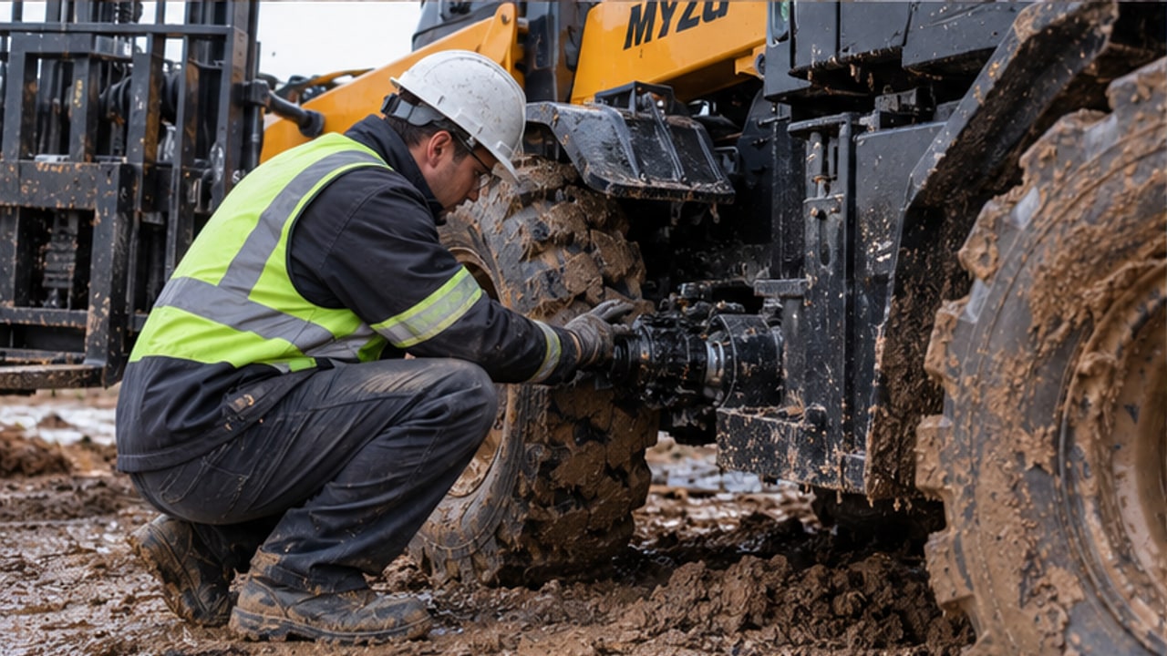 Why Does a Rough Terrain Forklift Show a Differential Lock Warning in Mud? - rough terrain forklift 3