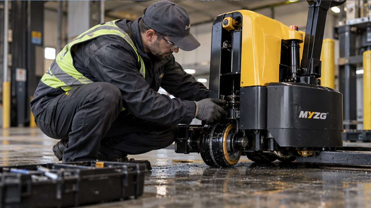 Why Does an Electric Pallet Truck Drive Wheel Slip on a Wet Loading Dock? - electric pallet truck 3