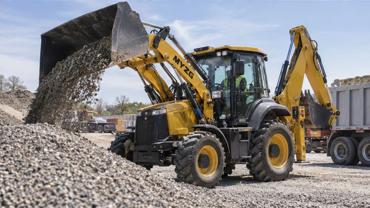 Backhoe Loader Case: Front Bucket Self-Leveling Stops During Loading - backhoe loader 4