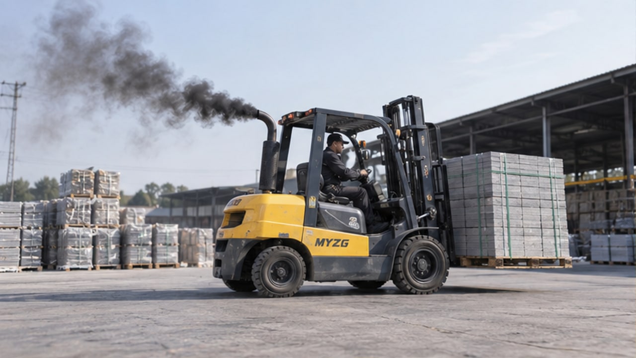 Diesel Forklift Case: Black Smoke During Acceleration with a Heavy Pallet - diesel forklift 1