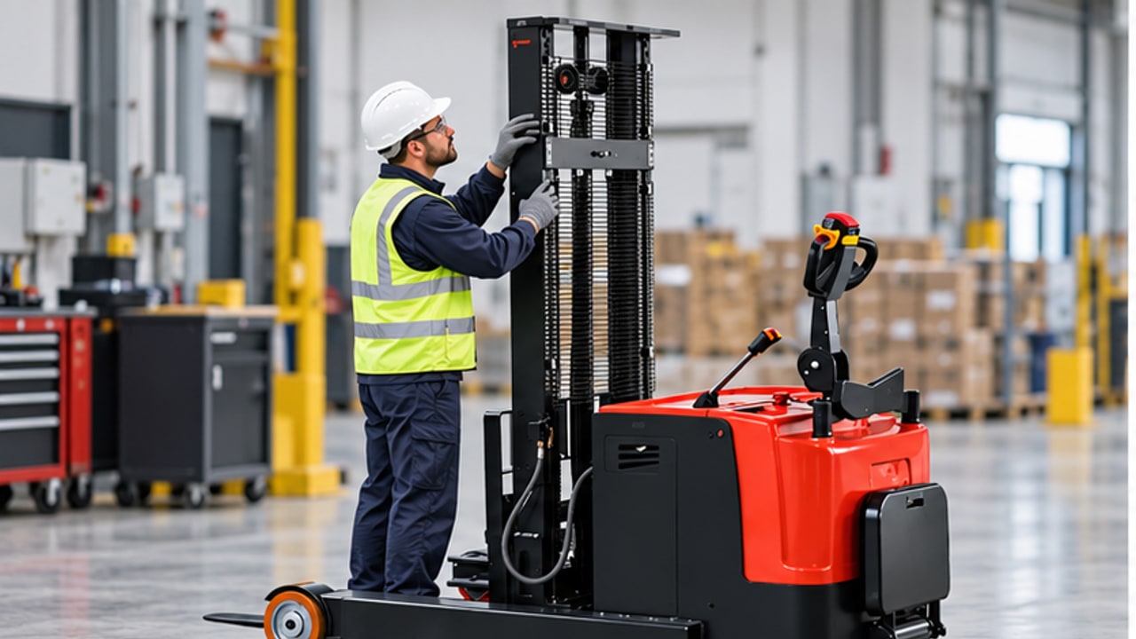 Why Does an Electric Pallet Stacker Lift Unevenly? A Mast Chain Inspection Case - electric pallet stacker 1