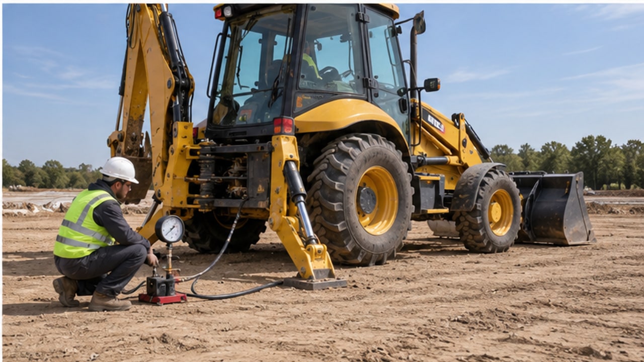 Backhoe Loader Case: One Stabilizer Leg Slowly Sinks During Trenching - backhoe loader 4