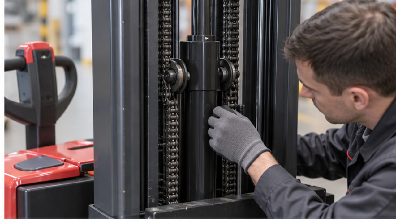 Electric Pallet Stacker Case: Uneven Mast Chain Tension After High-Rack Cycles - electric pallet stacker 2