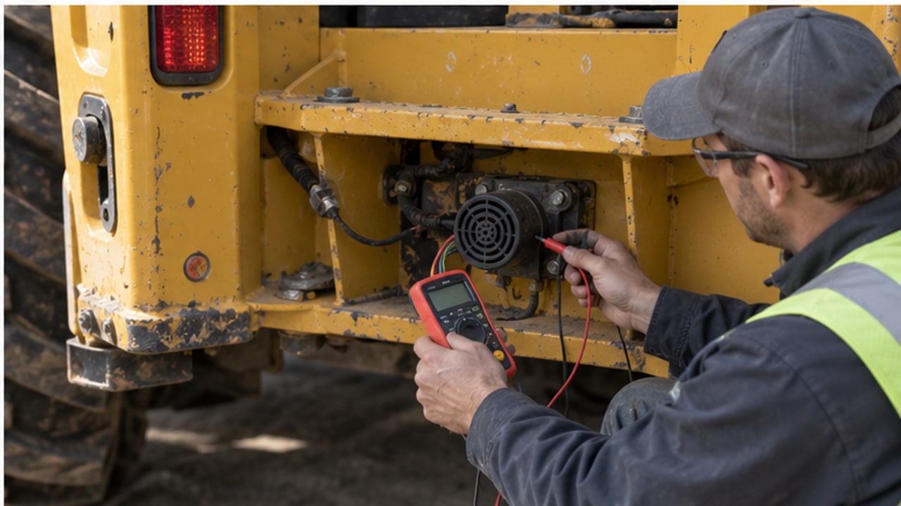 Backhoe Loader Case: Reverse Alarm Works Intermittently - backhoe loader 4