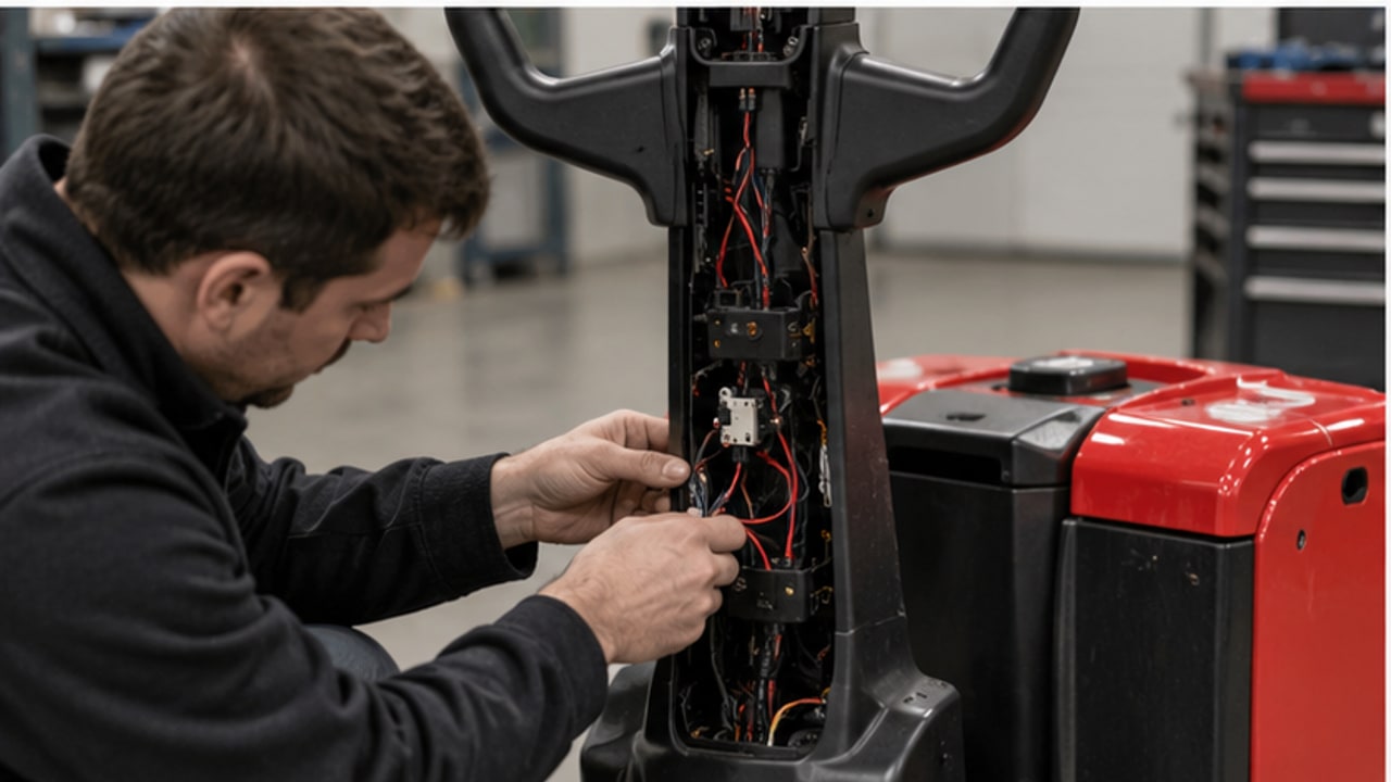 Why Does an Electric Pallet Truck Creep Switch Fail with the Tiller Upright? - electric pallet truck 3