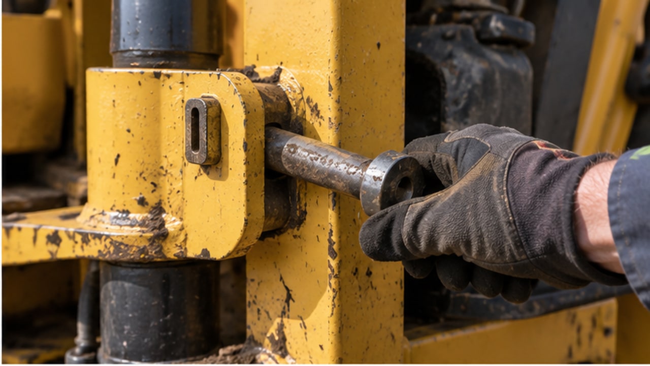 Backhoe Loader Case: Swing Lock Pin Is Difficult to Remove After Transport - backhoe loader 2