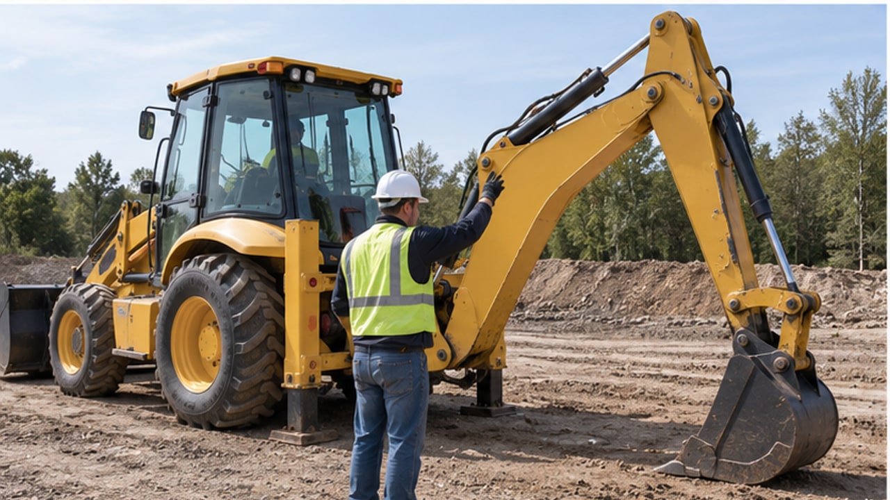 Backhoe Loader Case: Swing Lock Pin Is Difficult to Remove After Transport - backhoe loader 3