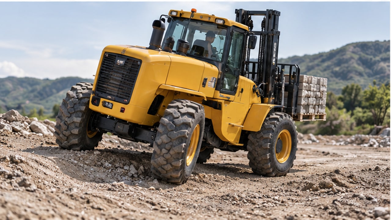 Why Does Rough Terrain Forklift Fork Level Change as the Chassis Articulates? - rough terrain forklift 3