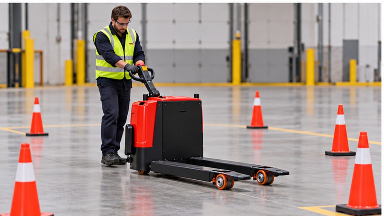Why Does an Electric Pallet Truck Creep With the Tiller Upright? A Brake Switch Test Case - electric pallet truck 3