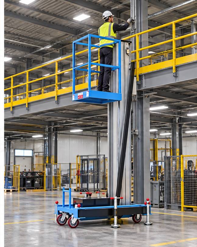 ZGFORKLIFT / MYZG Одномачтовый алюминиевый подъемник ZG-DZ-06CD — Вертикальная установка в фиксированных точках workplace scene 3