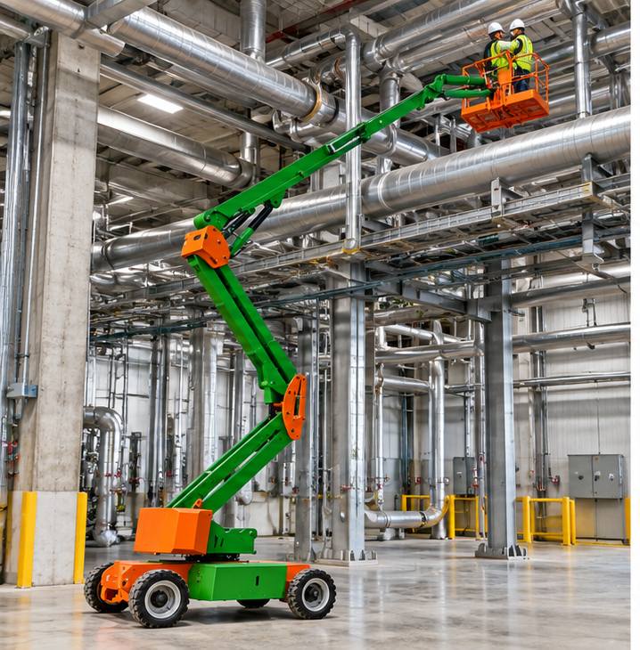 ZGFORKLIFT / MYZG Коленчатый подъемник ZG-QB16 — Доступ к трубопроводам, навесам и парковому освещению workplace scene 1