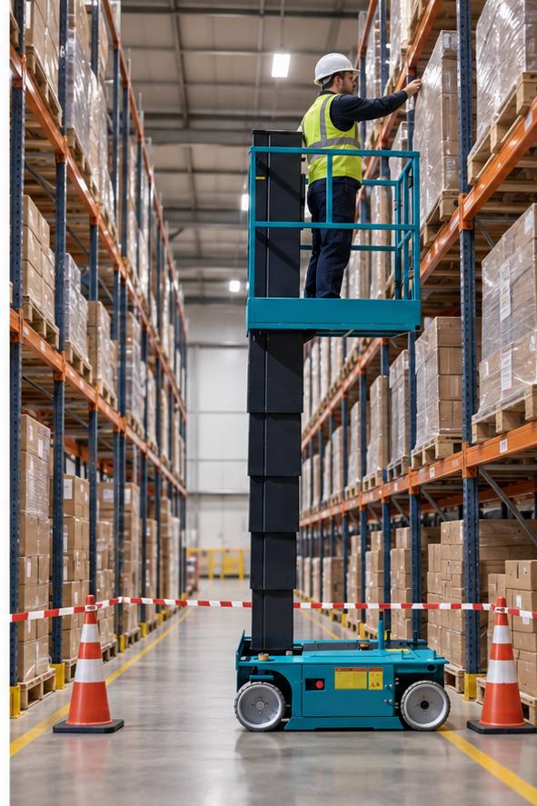 ZGFORKLIFT / MYZG Одномачтовый алюминиевый подъемник ZG-DZ-06CD — Планирование доступа в библиотеках, клиниках и магазинах workplace scene 3