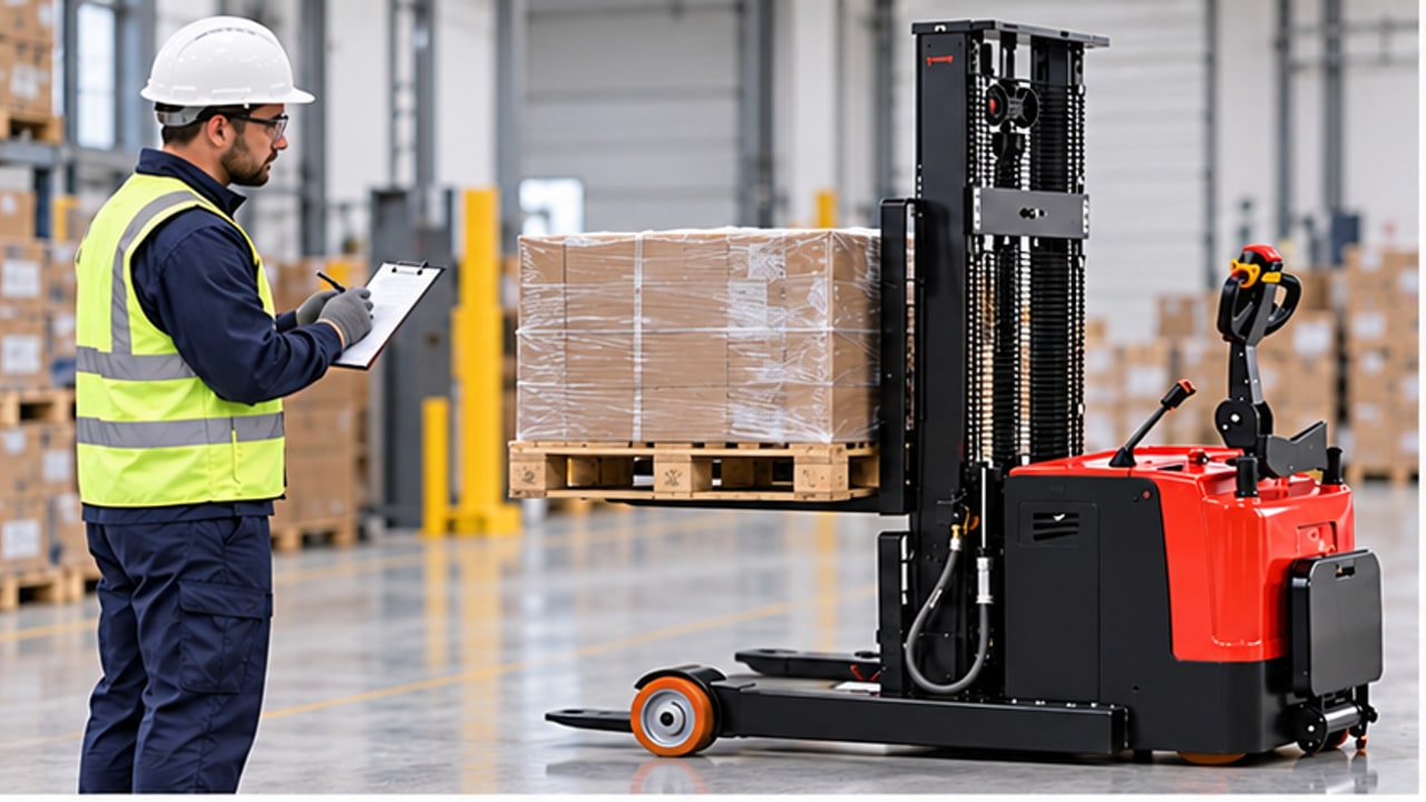 Why Does an Electric Pallet Stacker Lift Slowly Only With a Pallet? A Battery Voltage-Drop Check - electric pallet stacker 1